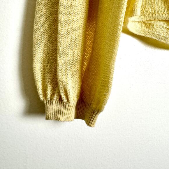 Anthropologie Guinevere Sweater Women Butter Yellow Small Cotton Viscose Classic - Picture 7 of 12